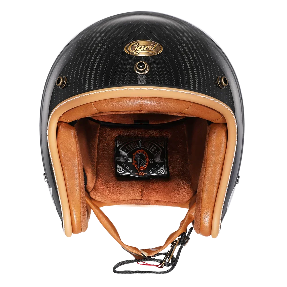 Casque moto jet léger fibre de verre noir - vue 2