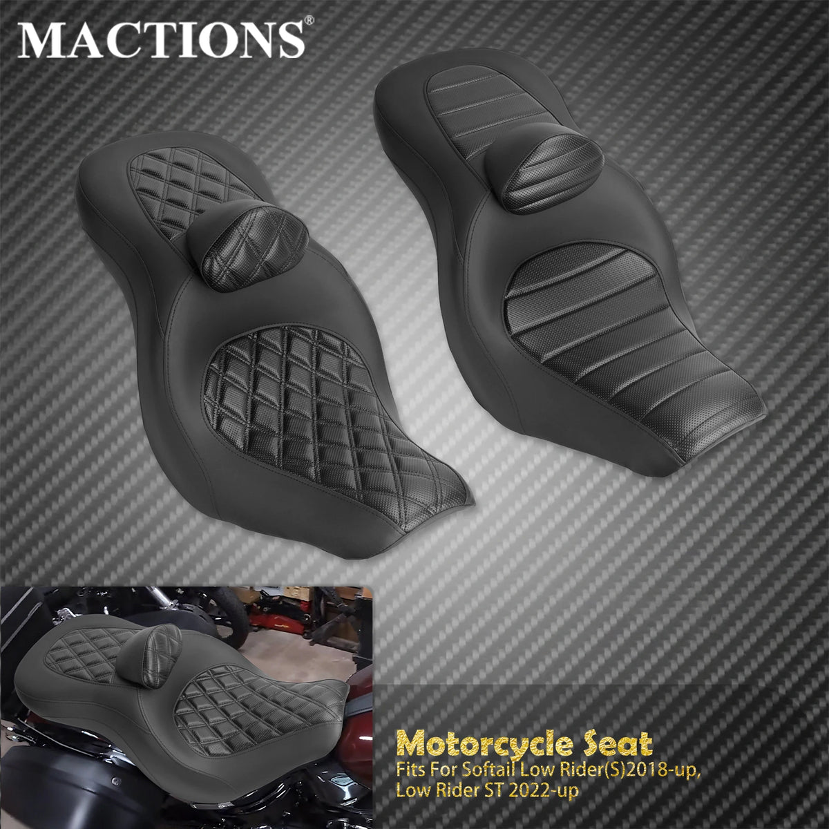 Selle Two-Up avec Dossier Conducteur/Passager - Harley-Davidson Softail Low Rider S, Sport Glide 2018-2024 – photo 1/8