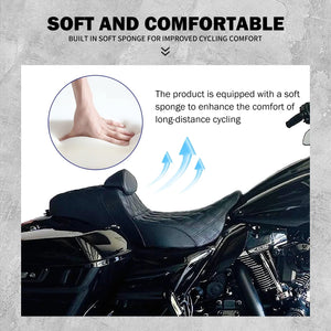 Selle Biplace à Piqûres Losange (Lattice Stitch) - Harley-Davidson Touring 2009-2025 – photo 3/12