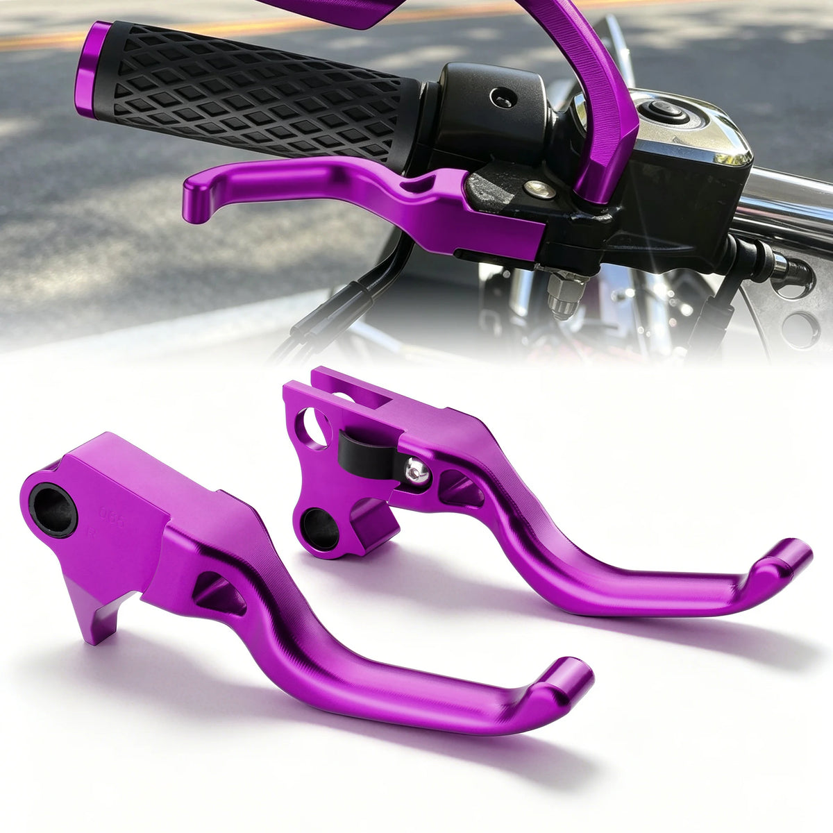 Kit de leviers de frein et d'embrayage en aluminium pour Harley-Davidson Sportster, Touring, Dyna, Softail 1996-2013 – photo 1/14