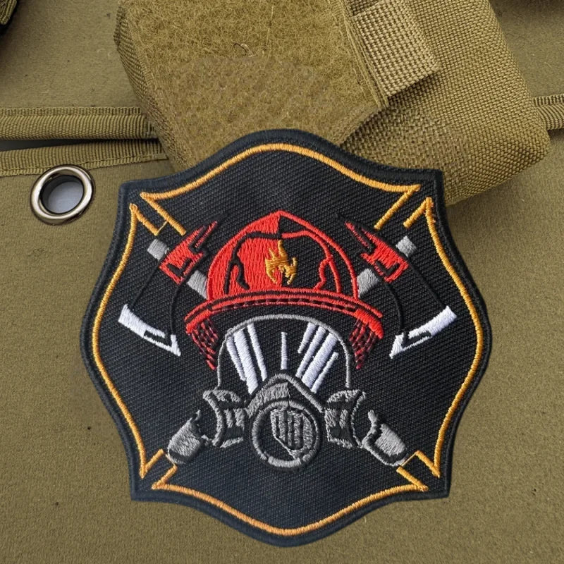 Écusson chevron pompier secours avec fixation velcro - vue 2