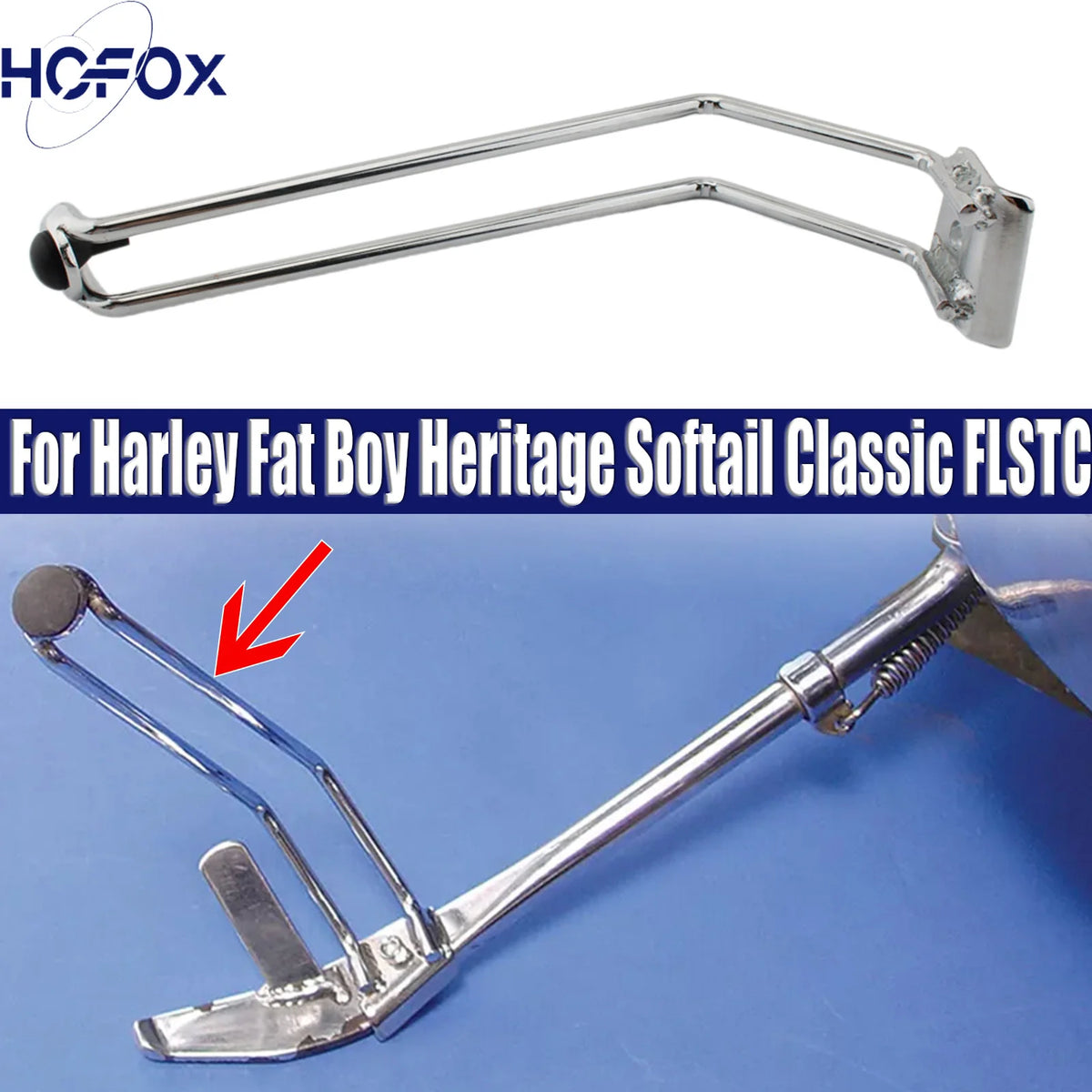Extension de Béquille Latérale Chromée - Harley-Davidson Fat Boy, Heritage Softail Classic FLSTC – photo 5/6