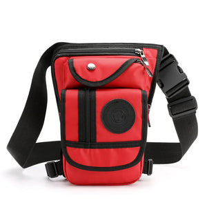 Sacoche de cuisse en toile marron pour moto - vue de face - vue 8