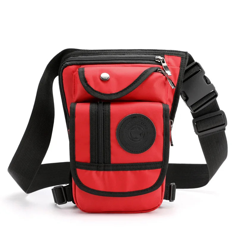 Sacoche de cuisse en toile marron pour moto - vue de face - vue 8