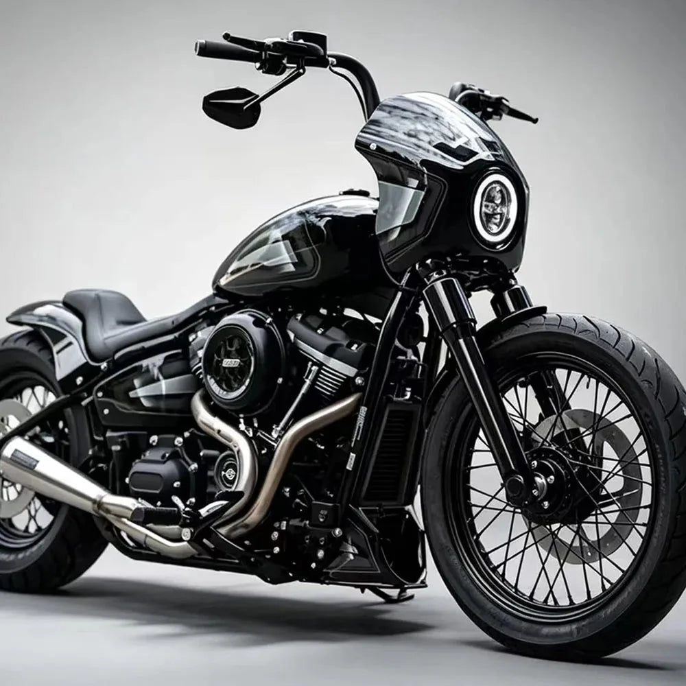Cache de Phare Avant Noir Brillant - Harley-Davidson Softail Street Bob FXBB/S, Standard FXST 2018-2026 – photo 4/6