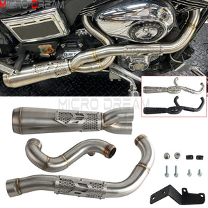 Échappement 2 en 1 inox pour Harley Dyna - vue 1